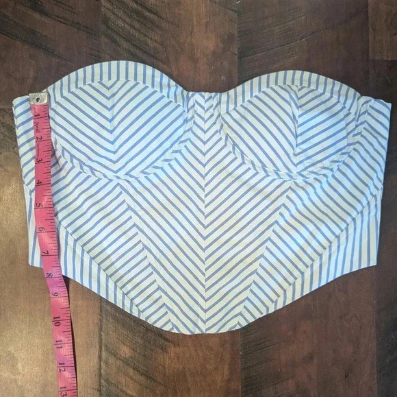 Ser.O.Ya Melanie Blue and White Corset Top NWT, US L - Picture 5 of 6